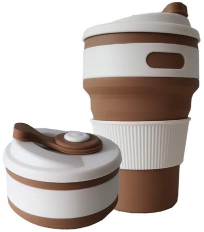 Copo Silicone Retrátil Dobrável Térmico Chá Café 350ml Bolsa Cor: Marrom - Home Menor preço em Copo Silicone Retrátil Dobrável Térmico Chá Café 350ml Bolsa Cor: Marrom - Home