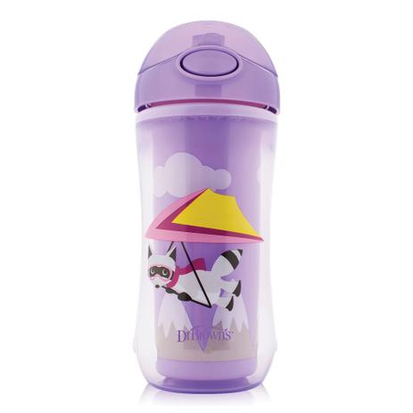 Copo Térmico com canudo 300ml Raposa Lilás - Dr. browns é boa?