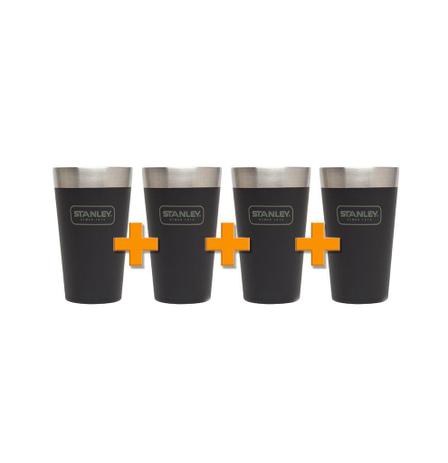 Copo térmico de cerveja sem tampa preto 473ml - stanley - kit c/ 4 copos Menor preço em Copo térmico de cerveja sem tampa preto 473ml - stanley - kit c/ 4 copos