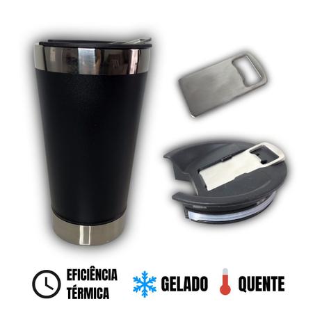 Copo térmico inox com tampa 500 ml preto - EM CASA TEM Menor preço em Copo térmico inox com tampa 500 ml preto - EM CASA TEM