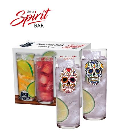 Copo Vidro 320ml Long Drink Caveira 2 Peças Ruvolo é boa?