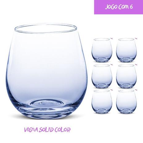 Copo Vidro 450ml (Suco, água) VIENA COLOR jogo c/ 6 Azul - Casa linda Menor preço em Copo Vidro 450ml (Suco, água) VIENA COLOR jogo c/ 6 Azul - Casa linda