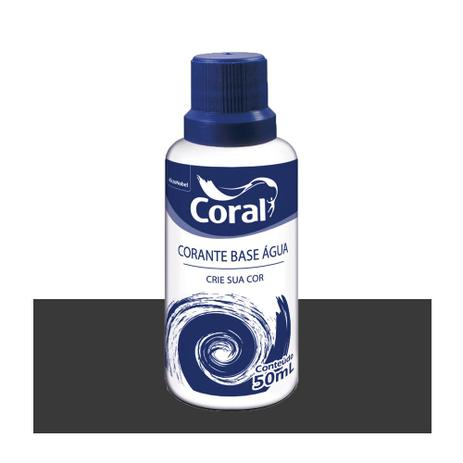 Menor preço em Corante para tintas base água 50ml preto Coral