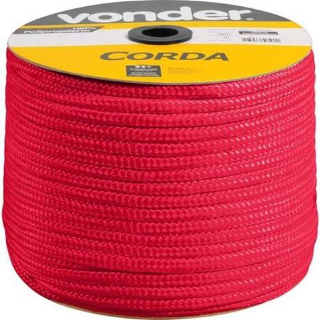 Corda multifilamento trançada 8 mm x 258 m vermelha em carretel Vonder Menor preço em Corda multifilamento trançada 8 mm x 258 m vermelha em carretel Vonder