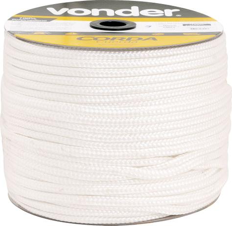 Corda multifilamento trançada 8,0mm 8,0kg 258 metros branca polipropileno carretel - Vonder Menor preço em Corda multifilamento trançada 8,0mm 8,0kg 258 metros branca polipropileno carretel - Vonder