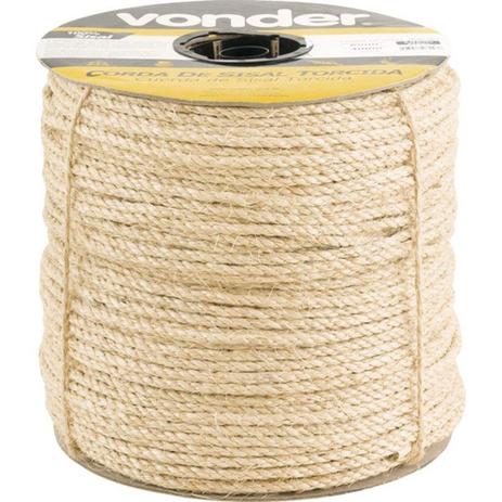 Corda Sisal Torcida 6,0mm 400 Metros Natural Carretel - Vonder Menor preço em Corda Sisal Torcida 6,0mm 400 Metros Natural Carretel - Vonder