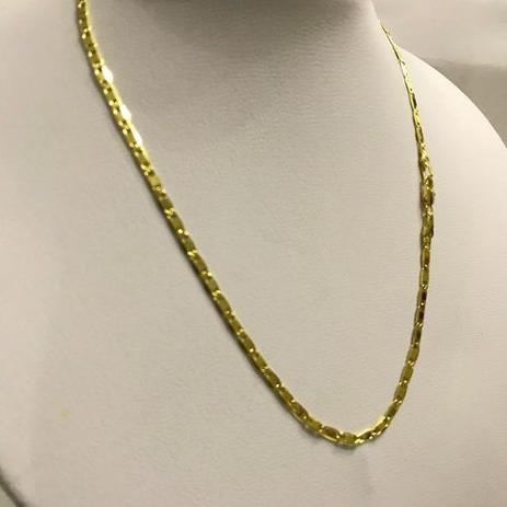 Cordão Corrente Feminina Piastrine 50cm Folheado A Ouro 18k - Michester Menor preço em Cordão Corrente Feminina Piastrine 50cm Folheado A Ouro 18k - Michester