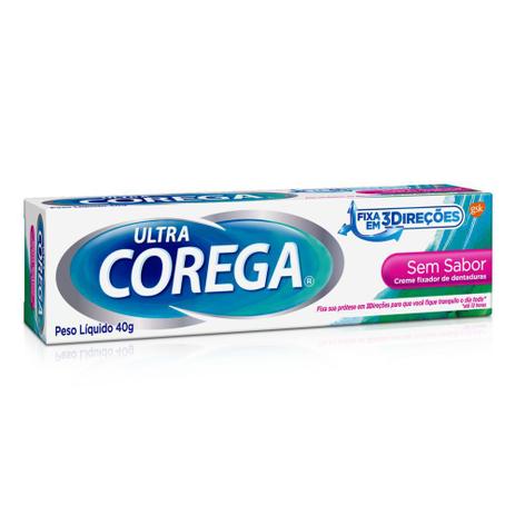 Corega Ultra Creme Fixador de Prótese Sem Sabor 40g Menor preço em Corega Ultra Creme Fixador de Prótese Sem Sabor 40g