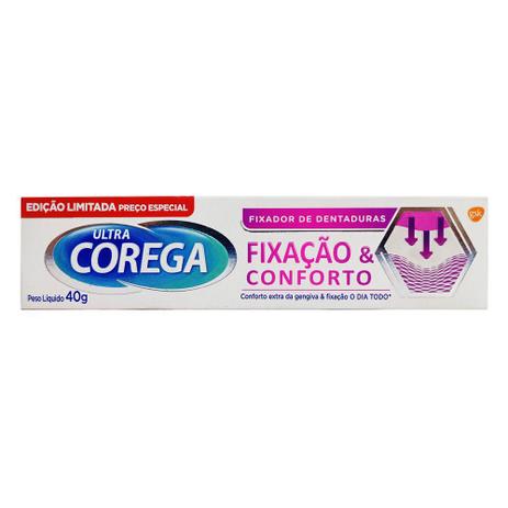 Corega Ultra Gel Fixador de Dentadura Confort 40g Menor preço em Corega Ultra Gel Fixador de Dentadura Confort 40g