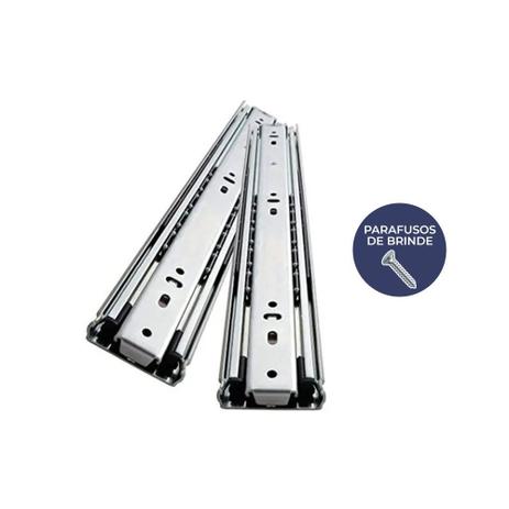 Corrediça Gaveta Trilho Telescópico Reforçada 60cm Par 45kg - HD Ferragens Menor preço em Corrediça Gaveta Trilho Telescópico Reforçada 60cm Par 45kg - HD Ferragens