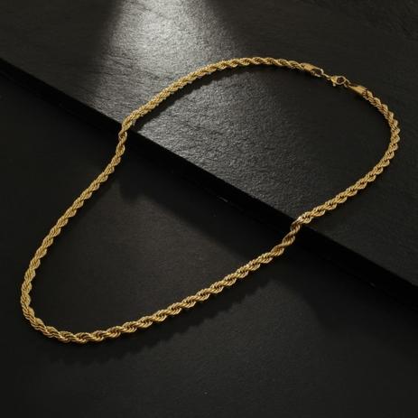 Corrente Aço Cordão Baiano Ip Gold 60cm - Kelly guimarães Menor preço em Corrente Aço Cordão Baiano Ip Gold 60cm - Kelly guimarães