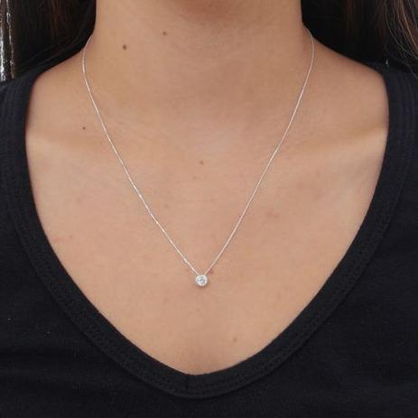 Corrente Colar Feminino 45cm Ponto De Luz Redondo Prata Original 925 + Caixinha de Veludo - Gabriela costa semi jóias Menor preço em Corrente Colar Feminino 45cm Ponto De Luz Redondo Prata Original 925 + Caixinha de Veludo - Gabriela costa semi jóias