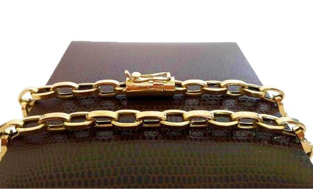 Menor preço em Corrente Cordão Baguete 26 Gramas 6mm 65cm Ouro 18k 750 - 65 CM - Ouro Amarelo - Perucci joias