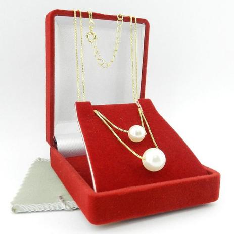 Corrente Feminina 40/45cm 1mm 2 Perolas Folheado Ouro CR619 - Wnbijouterias Menor preço em Corrente Feminina 40/45cm 1mm 2 Perolas Folheado Ouro CR619 - Wnbijouterias