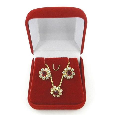 Corrente Feminina 45cm 1mm Brinco Strás Folheado Ouro Cj106 - Wnbijouterias Menor preço em Corrente Feminina 45cm 1mm Brinco Strás Folheado Ouro Cj106 - Wnbijouterias