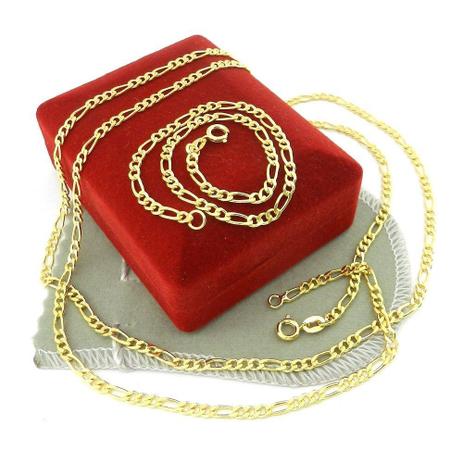 Corrente Masculina 50cm 3mm + Pulseira Folheada Ouro CR486 - Wnbijouterias Menor preço em Corrente Masculina 50cm 3mm + Pulseira Folheada Ouro CR486 - Wnbijouterias