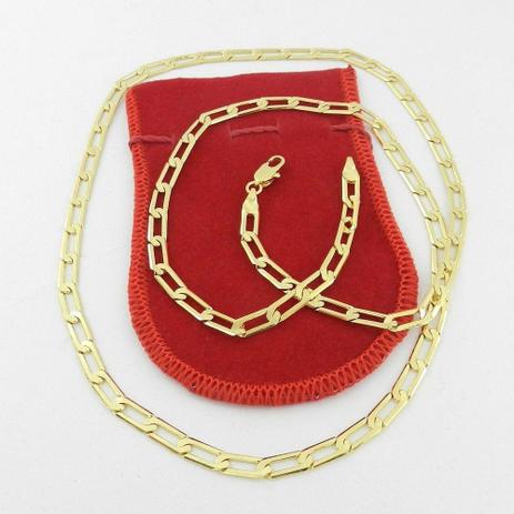 Corrente Masculina 50cm 5mm Largura Folheado Ouro CR505 - Wnbijouterias Menor preço em Corrente Masculina 50cm 5mm Largura Folheado Ouro CR505 - Wnbijouterias