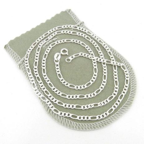Corrente Masculina 60cm 3mm Largura Folheada Prata CR484 - Wnbijouterias Menor preço em Corrente Masculina 60cm 3mm Largura Folheada Prata CR484 - Wnbijouterias