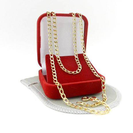 Corrente Masculina 60cm 3mm Largura Folheado Ouro CR527 - Wnbijouterias é boa?