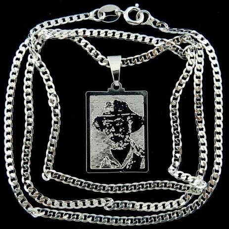 Corrente Masculina 60cm 3mm Placa Folheada Prata CR294 - Wnbijouterias Menor preço em Corrente Masculina 60cm 3mm Placa Folheada Prata CR294 - Wnbijouterias
