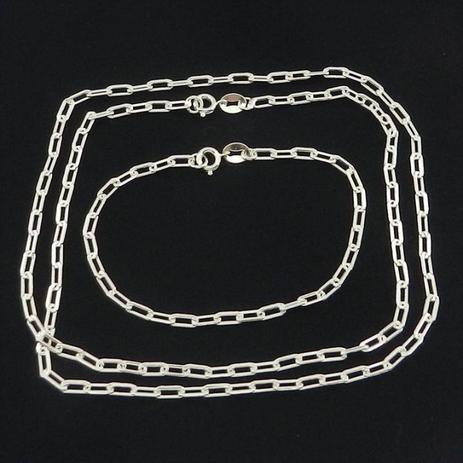 Corrente Masculina 60cm 3mm + Pulseira Folheada Prata CR696 - Wnbijouterias é boa?