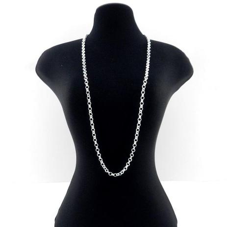 Corrente Masculina 60cm 4mm Largura Folheada Prata CR536 - Wnbijouterias Menor preço em Corrente Masculina 60cm 4mm Largura Folheada Prata CR536 - Wnbijouterias