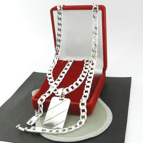Corrente Masculina 60cm 6mm Placa 30mm Folheada Prata Cr409 - Wnbijouterias é ruim? Corrente Masculina 60cm 6mm Placa 30mm Folheada Prata Cr409 - Wnbijouterias é boa?