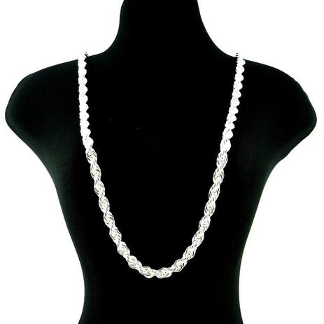 Corrente Masculina 70cm 4mm Largura Folheada Prata CR789 - Wnbijouterias Menor preço em Corrente Masculina 70cm 4mm Largura Folheada Prata CR789 - Wnbijouterias