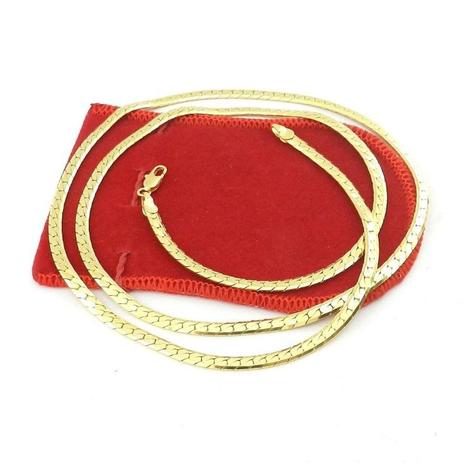 Menor preço em Corrente Masculina 70cm 4mm Largura Folheado Ouro CR608 - Wnbijouterias