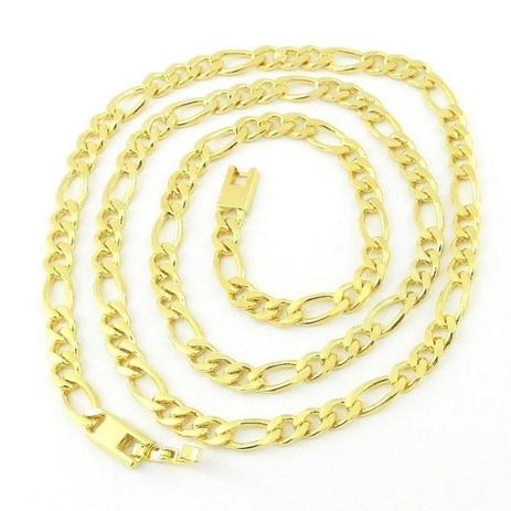 Corrente Masculina 70cm 6mm Largura Folheada Ouro CR186 - Wnbijouterias Menor preço em Corrente Masculina 70cm 6mm Largura Folheada Ouro CR186 - Wnbijouterias