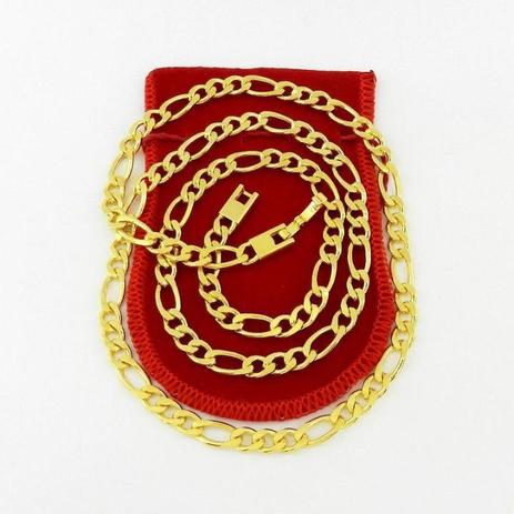 Corrente Masculina 80cm 6mm Largura Folheada Ouro CR303 - Wnbijouterias Menor preço em Corrente Masculina 80cm 6mm Largura Folheada Ouro CR303 - Wnbijouterias