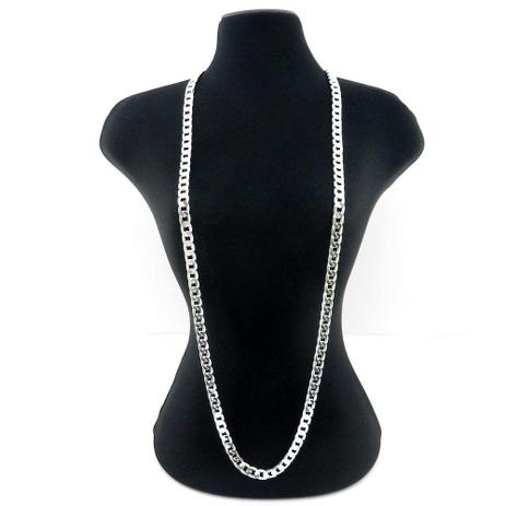 Corrente Masculina 80cm 6mm Largura Folheada Prata CR683 - Wnbijouterias Menor preço em Corrente Masculina 80cm 6mm Largura Folheada Prata CR683 - Wnbijouterias