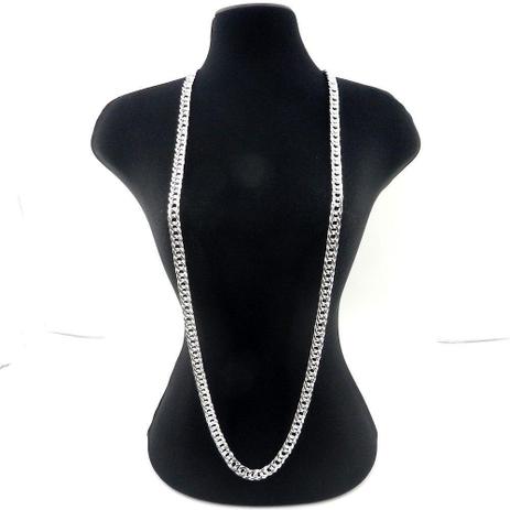 Corrente Masculina 80cm 6mm Largura Folheada Prata Cr684 - Wnbijouterias Menor preço em Corrente Masculina 80cm 6mm Largura Folheada Prata Cr684 - Wnbijouterias