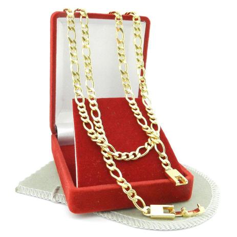 Corrente Masculina 90cm 5mm Largura Folheada Ouro CR320C - Wnbijouterias Menor preço em Corrente Masculina 90cm 5mm Largura Folheada Ouro CR320C - Wnbijouterias