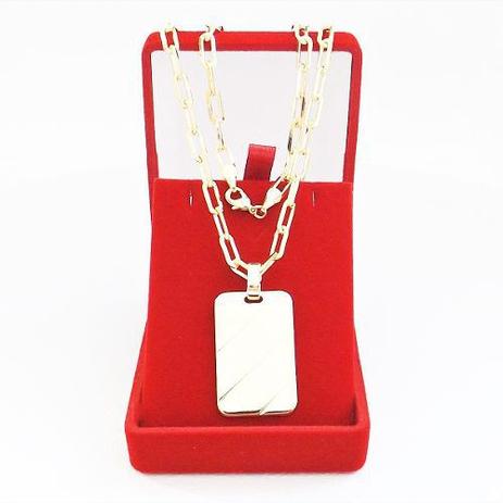 Corrente Masculina Cordão 50cm 4mm Pingente Placa Tudo Folheada á Ouro Cod: 1770/1879 - Gabriela costa semi jóias Menor preço em Corrente Masculina Cordão 50cm 4mm Pingente Placa Tudo Folheada á Ouro Cod: 1770/1879 - Gabriela costa semi jóias