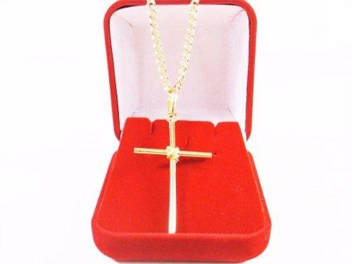 Corrente Masculina Grumet 70cm 3mm Crucifixo Folheado Ouro. Cod: 1745/1854 - Gabriela costa semi jóias Menor preço em Corrente Masculina Grumet 70cm 3mm Crucifixo Folheado Ouro. Cod: 1745/1854 - Gabriela costa semi jóias