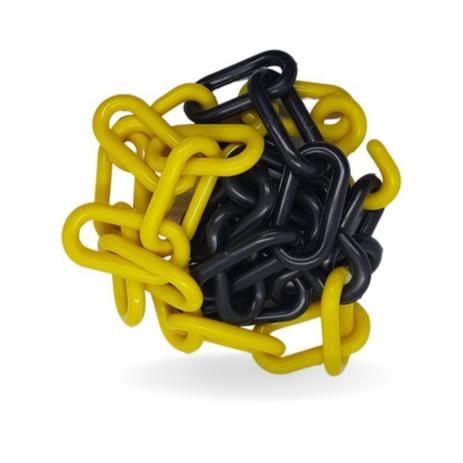 Corrente plástico Zebrada Elo G 100M Preto Amarelo Calha - Mundo Cargo Menor preço em Corrente plástico Zebrada Elo G 100M Preto Amarelo Calha - Mundo Cargo