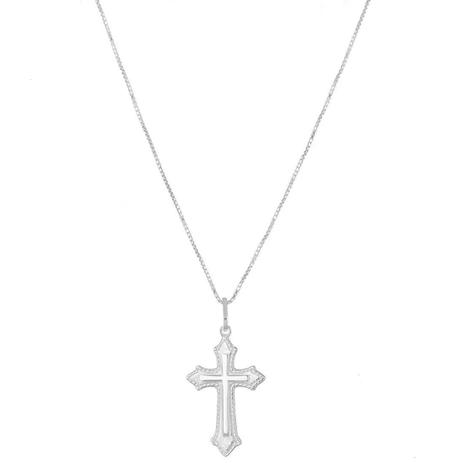 Corrente Veneziana Fina 70cm Pingente Crucifixo Prata 925 - DR Joias Menor preço em Corrente Veneziana Fina 70cm Pingente Crucifixo Prata 925 - DR Joias