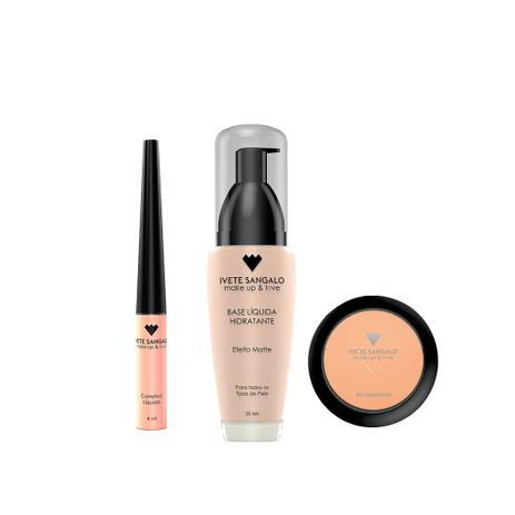 Corretivo Líquido Claro + Base Líquida Matte 35ml + Pó Compacto Claro Ivete Sangalo - Malaria Menor preço em Corretivo Líquido Claro + Base Líquida Matte 35ml + Pó Compacto Claro Ivete Sangalo - Malaria