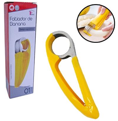 Cortador / fatiador de banana de metal com 6 laminas cabo de plastico - Top rio Menor preço em Cortador / fatiador de banana de metal com 6 laminas cabo de plastico - Top rio