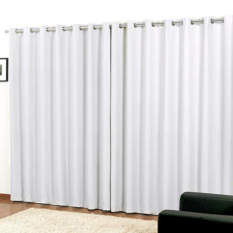 Cortina 2 Folhas Blackout Tecido Niazitex 2,00m x 2,30m Branca Menor preço em Cortina 2 Folhas Blackout Tecido Niazitex 2,00m x 2,30m Branca