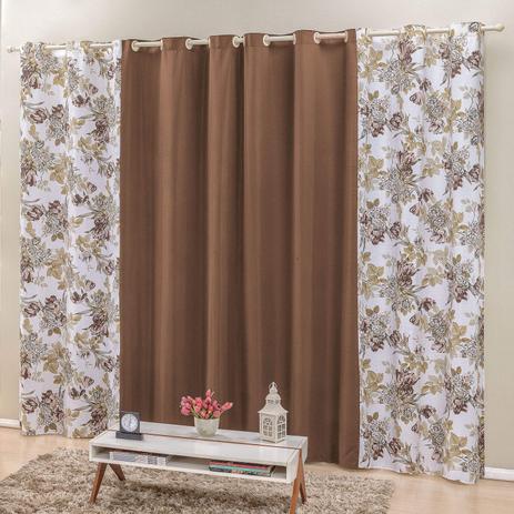 Cortina 2 Folhas Floratta Bia Enxovais 2,00mx1,70m Capuccino Menor preço em Cortina 2 Folhas Floratta Bia Enxovais 2,00mx1,70m Capuccino