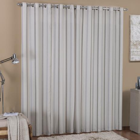 Cortina 2 Folhas Jacquard Bangalore Listrado Rústico Niazitex 4,00mx2,70m Bege Menor preço em Cortina 2 Folhas Jacquard Bangalore Listrado Rústico Niazitex 4,00mx2,70m Bege