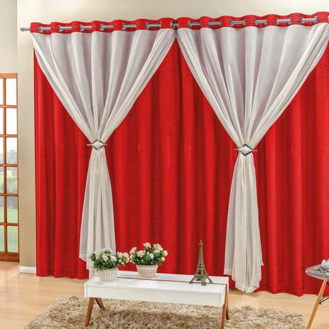 Cortina 2 Folhas Napoli Bia Enxovais 3,00mx2,60m Vermelho Menor preço em Cortina 2 Folhas Napoli Bia Enxovais 3,00mx2,60m Vermelho