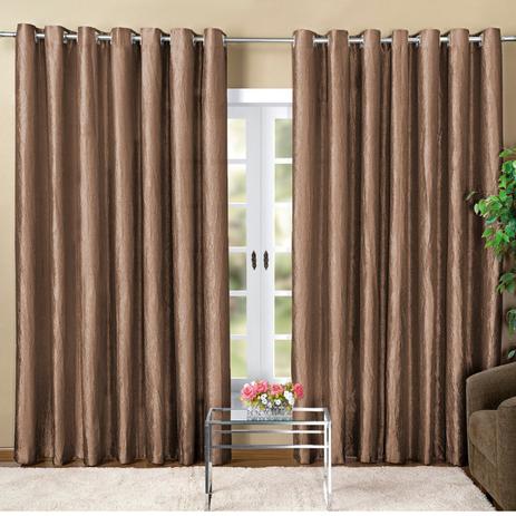 Cortina 2 Folhas Tafetá Amassado Grécia Casaborda 2,70mx3,00m Chocolate Menor preço em Cortina 2 Folhas Tafetá Amassado Grécia Casaborda 2,70mx3,00m Chocolate