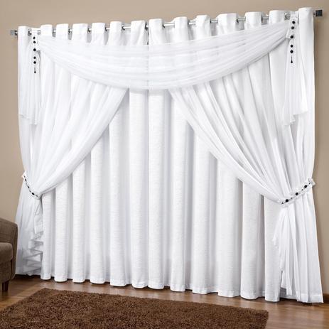 Cortina 4 Folhas Tafetá Firenze 200cmx160cm Casaborda Branco Menor preço em Cortina 4 Folhas Tafetá Firenze 200cmx160cm Casaborda Branco