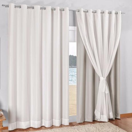 Cortina 4,00x2,20 De Voil e Blackout em Plástico Pvc Corta Luz Ornato - Ornato cortinas é boa?