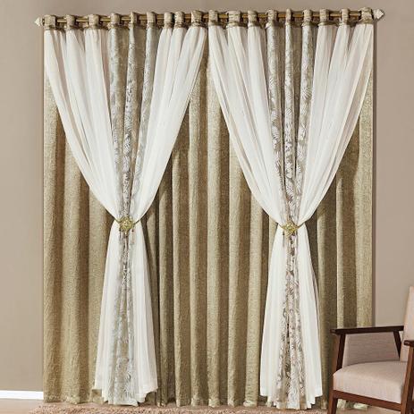 Menor preço em Cortina Amsterdam Dourado 3,00M X 2,50M - Dourados enxovais