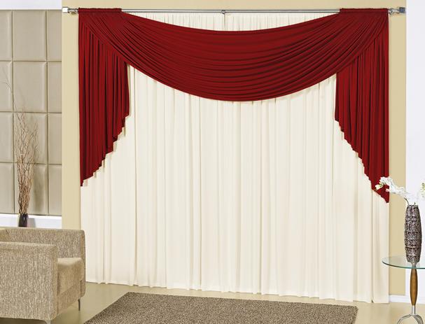 Cortina Ana Maria 3,00m x 2,50m Vermelho Para Varão Duplo - Vilela enxovais Menor preço em Cortina Ana Maria 3,00m x 2,50m Vermelho Para Varão Duplo - Vilela enxovais