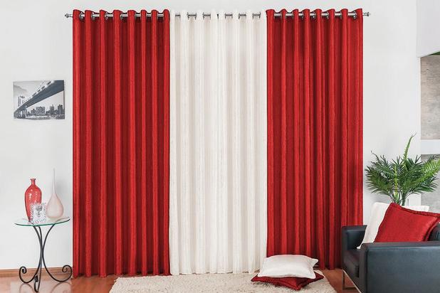 Cortina Any Cetim Amassado Vermelho 3,00m x 2,50m - Rose jordão Menor preço em Cortina Any Cetim Amassado Vermelho 3,00m x 2,50m - Rose jordão